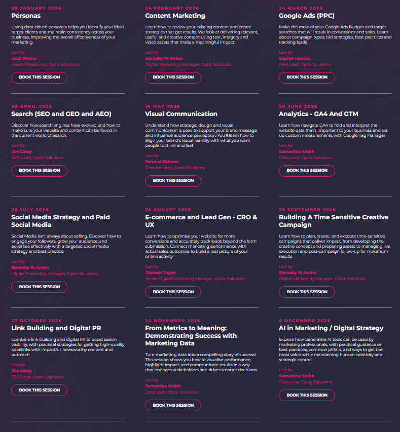 optix academy sessions